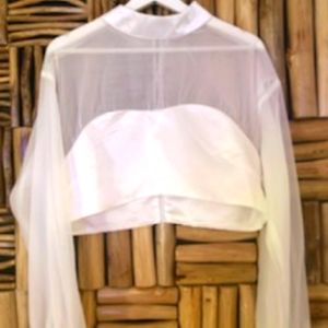 Sheer white elegant midi top